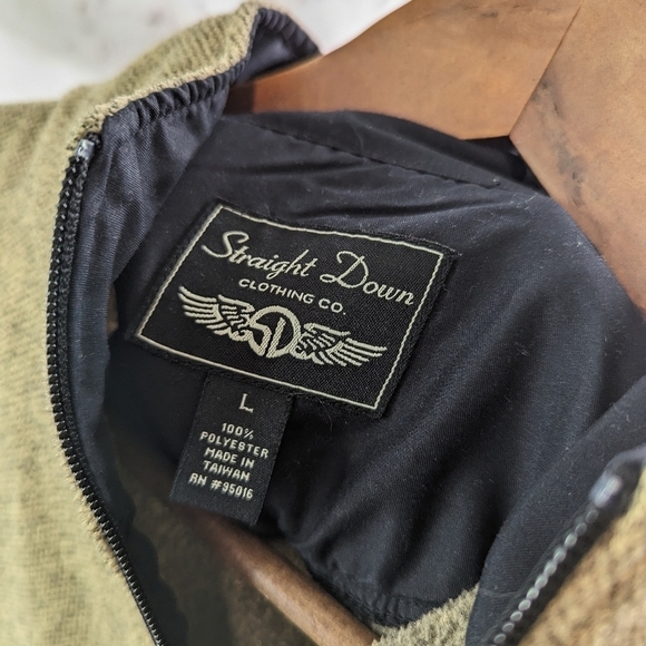 Straight Down Clothing Co Vest Mens Large Brown Tan Zip Fleece Jacket - Picture 3 of 10